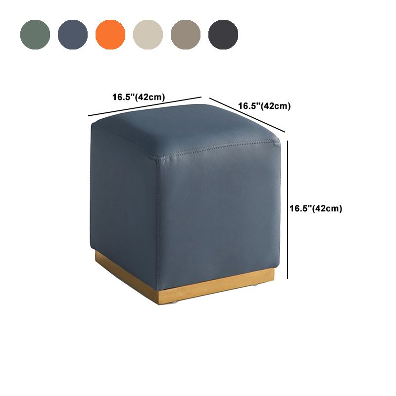 Gorgeous Square Ottoman Pure Color Genuine Leather Water Resistant Footstool Ottoman Clearhalo 'furn' 'furn_ottomans_poufs' 'Furniture' 'Living Room Furniture' 'Ottomans & Poufs' 'ottomans_poufs' 1200x1200_d95c145c-249e-4d46-881c-5bc30ca4b2b0