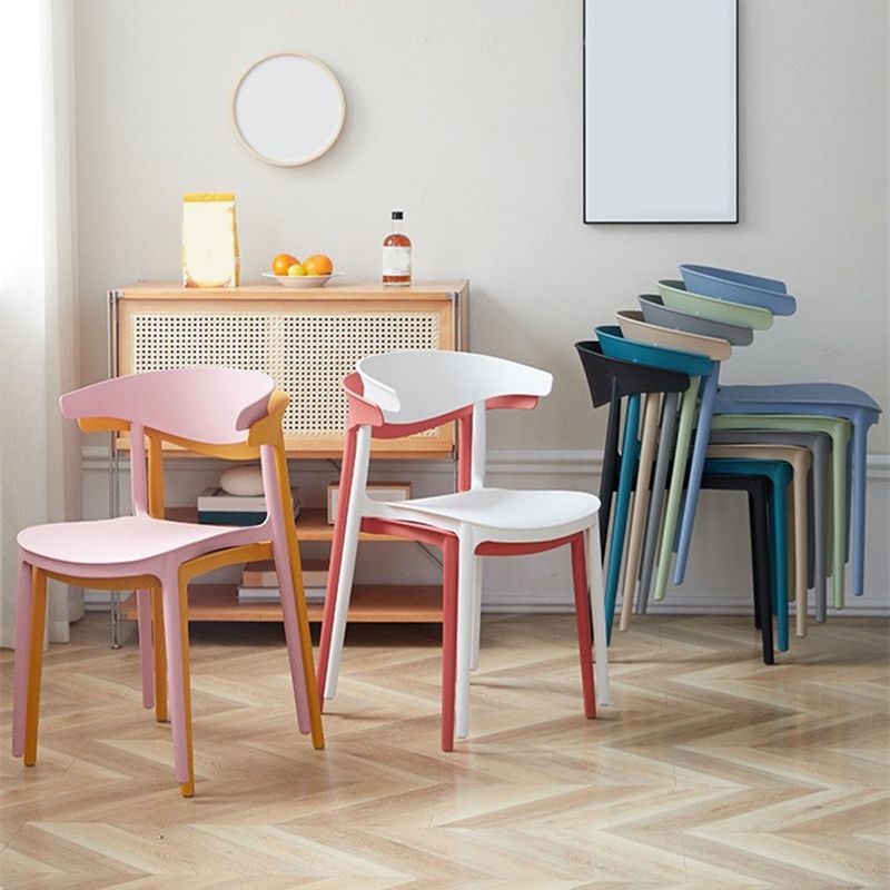 ダイニングルームキッチンダイニングチェアオープンバックプラスチックサイドチェア