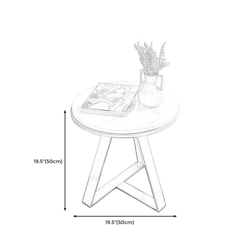 Modern Round Marble Coffee Table Metal Cross Legs Coffee Table Clearhalo 'Coffee & Accent Tables' 'Coffee Tables' 'coffee_tables' 'furn' 'furn_coffee_tables' 'Furniture' 'furniture_coffee_tables' 'Living Room Furniture' 1200x1200_d95ccca4-229e-475a-a034-17bb87681cf8