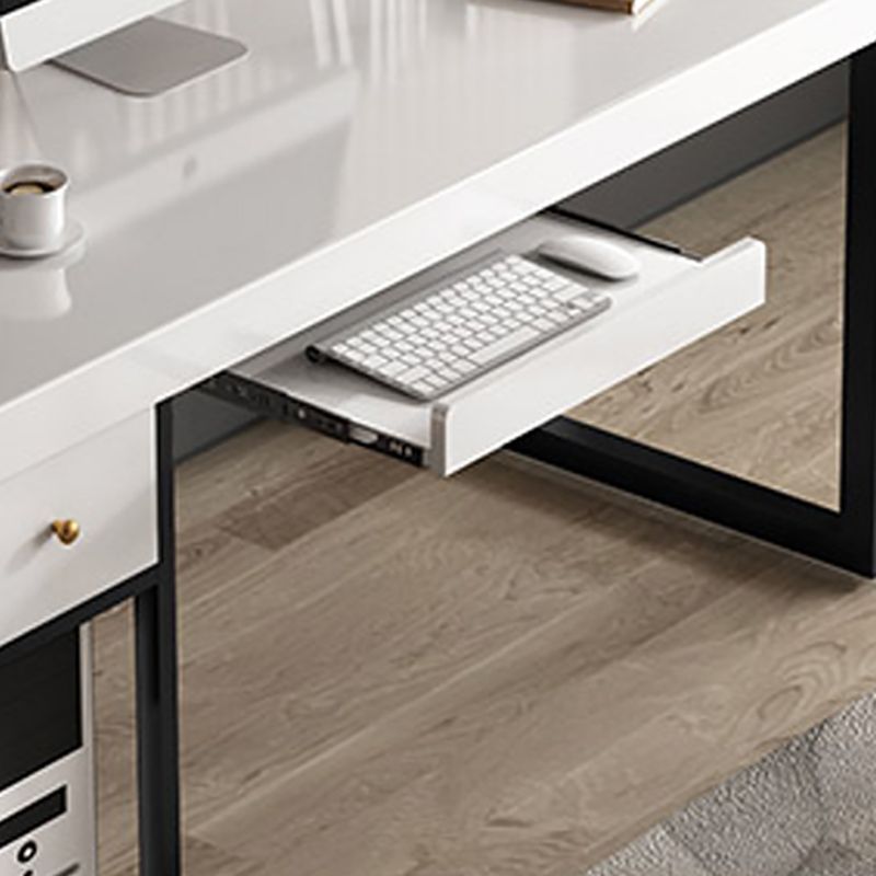 Witte eigentijdse stijl houten computerbureau rechthoekige kantoorbureau