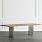 Industrial Pine Wood Table for Restaurant Rectangle Dining Table with Metal Double Pedestal Clearhalo ' dining_table' 'Dining Tables & Seating' 'Dining Tables' 'furn' 'furn_dining_table' 'Furniture' 'furniture_dining_table' 'Kitchen & Dining Furniture' 'kitchen&dining_furn' 'kitchen' 'kitchen_dining_table' 1200x1200_d95d89b5-f55f-4336-b6e4-3af43dc0604c