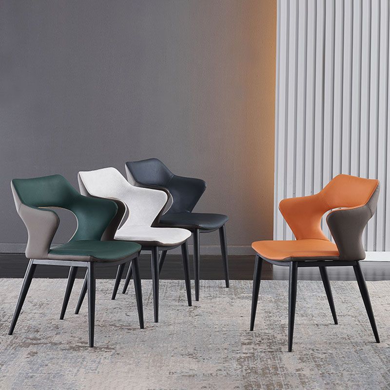 Contemporary Dining Chair Kitchen Open Back Arm Side Chair with Metal Legs Clearhalo 'Dining Chairs' 'Dining Tables & Seating' 'dining_chair' 'furn' 'furn_dining_chair' 'Furniture' 'furniture_dining_chair' 'Kitchen & Dining Furniture' 1200x1200_d95ebadf-a580-4a7d-aa4b-47d849b7e40e
