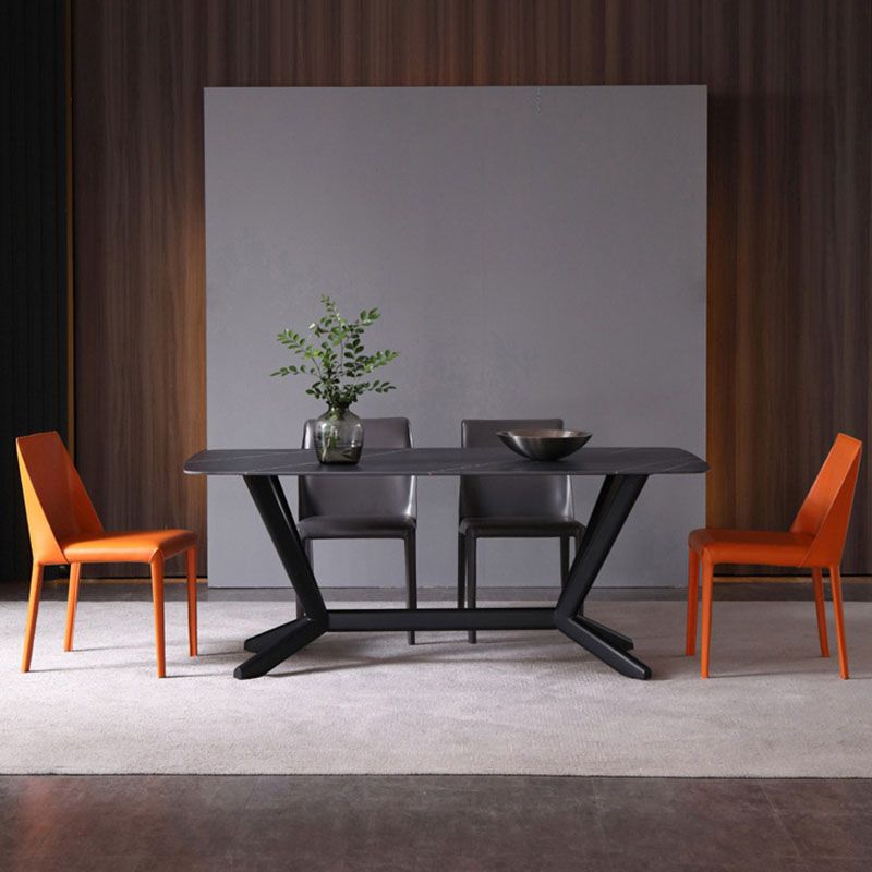 Contemporary Stainless Steel Legs Armless Dining Chairs Wingback Side Chair Clearhalo 'Dining Chairs' 'Dining Tables & Seating' 'dining_chair' 'furn' 'furn_dining_chair' 'Furniture' 'furniture_dining_chair' 'Kitchen & Dining Furniture' 1200x1200_d95f4f1c-2a98-4fdb-9f67-ff13fafaddcf