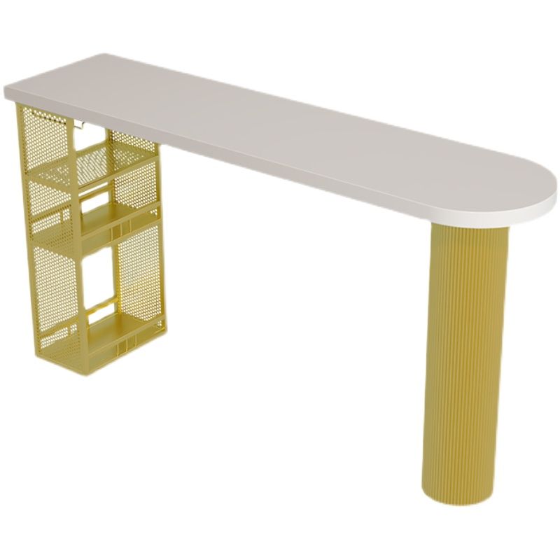 Solid Wood Bistro Table Pedestal Specialty Bar Dining Table with Shelves Clearhalo 'Bar Furniture' 'Bar Tables' 'bar_tables' 'furn' 'furn_bar_tables' 'Furniture' 'Kitchen & Dining Furniture' 1200x1200_d95f8070-8326-4f9a-a012-127d9b0079e2