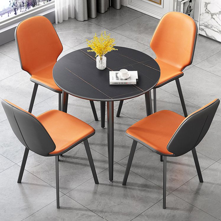 Modern Sintered Stone Dinner Table 4 Legs 31.2" Dining Table with Black Frame Clearhalo ' dining_table' 'Dining Tables & Seating' 'Dining Tables' 'furn' 'furn_dining_table' 'Furniture' 'furniture_dining_table' 'Kitchen & Dining Furniture' 'kitchen&dining_furn' 'kitchen' 'kitchen_dining_table' 1200x1200_d95fe2a2-547c-4ee8-905f-6bdc5209ecab