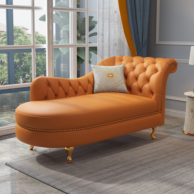 Sillón de cuero genuino con brazos enrollados para dormitorio y sala de estar