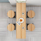 Moderner Thekentisch aus Holz mit rechteckiger Tischplatte und Bockgestell