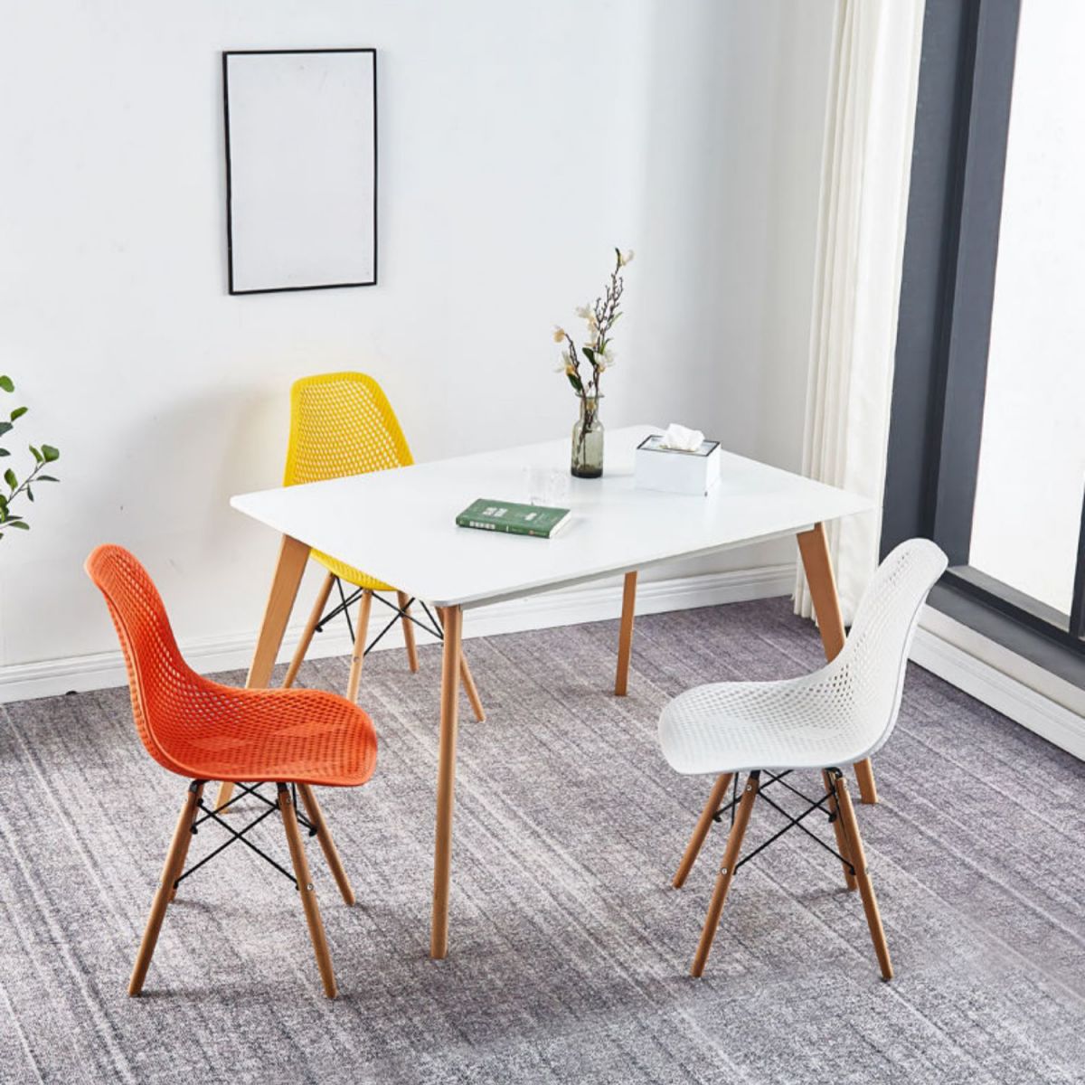 Scandinavian Wood Side Chair Solid Back Kitchen Dining Room Chair Clearhalo 'Dining Chairs' 'Dining Tables & Seating' 'dining_chair' 'Furniture' 'furniture_dining_chair' 'Kitchen & Dining Furniture' 1200x1200_d9654a7c-10d0-49c3-bba8-687b2ac9727e