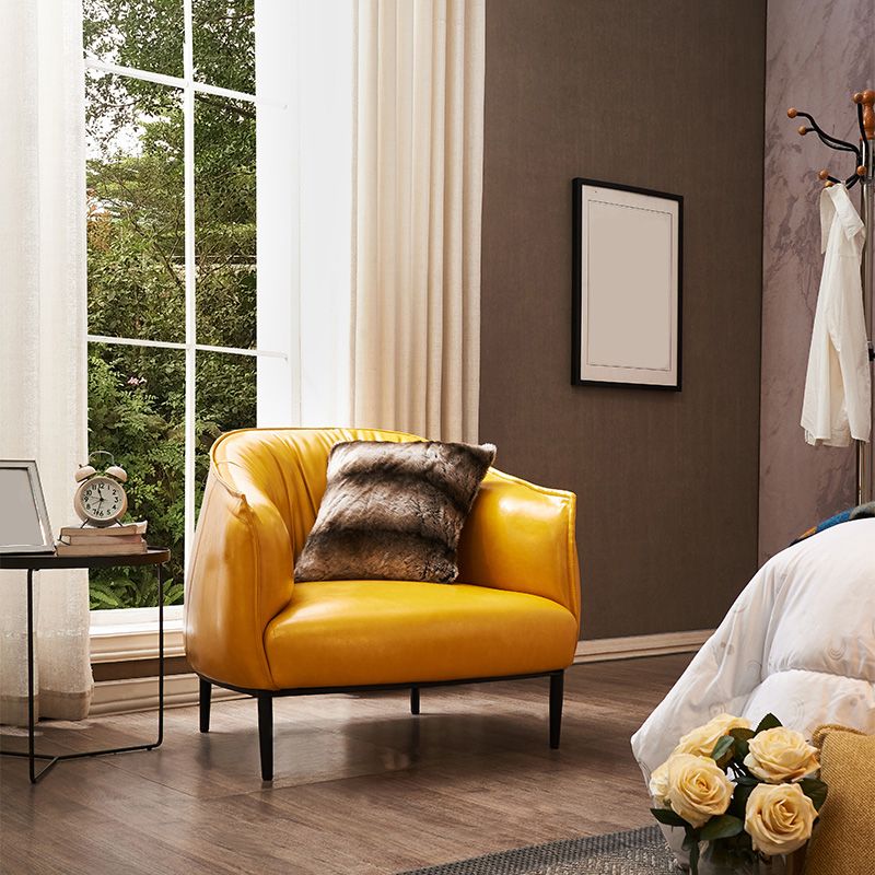 Braccia in pelle per camera da letto a colori solidi inclusi braccia rotonde sedia a barre posteriore