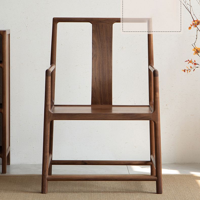 Traditionele stijl eetkamerstoel massief houten arm hoge rugstoel voor thuis