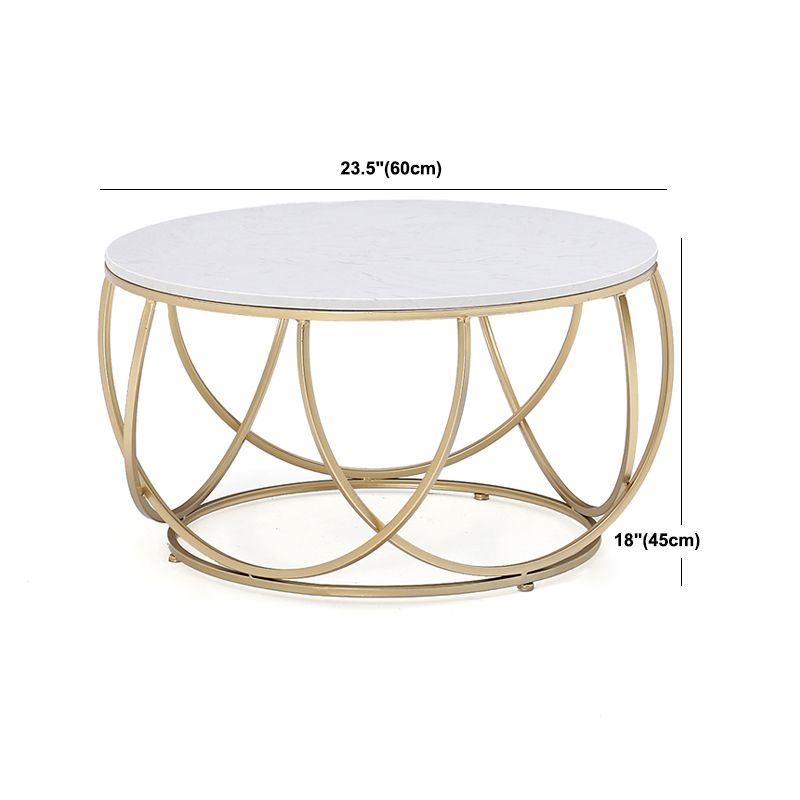 Contemporary Coffee Table Round Metal Frame Base Cocktail Table Clearhalo 'Coffee & Accent Tables' 'Coffee Tables' 'coffee_tables' 'furn' 'furn_coffee_tables' 'Furniture' 'Living Room Furniture' 1200x1200_d9675363-56f8-4765-bac1-6d24d21d27cb