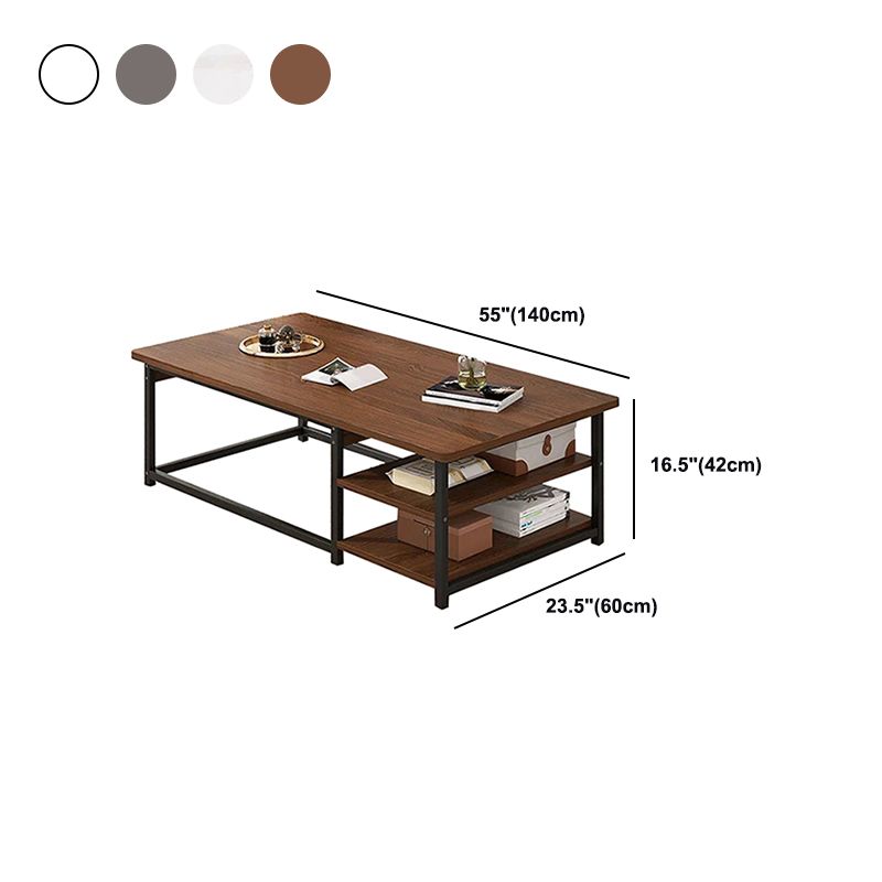 Coffee Table with Rectangular Black/gold Metal Base on 4 Legs Base Clearhalo 'Coffee & Accent Tables' 'Coffee Tables' 'coffee_tables' 'furn' 'furn_coffee_tables' 'Furniture' 'Living Room Furniture' 1200x1200_d967d266-e991-4bd8-a773-692ed07cc2ae