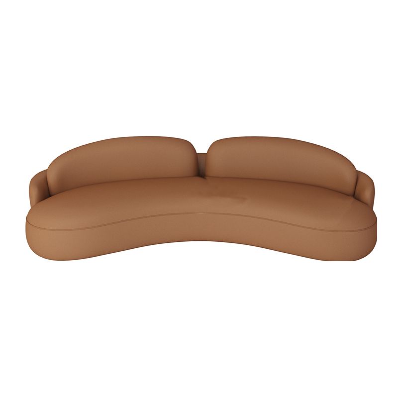 フェイクレザーリビングルーム用の現代的な湾曲したソファーアームレスソファ