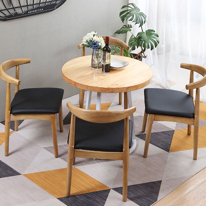 Modern Style Round Solid Wood Dining Set 1/2/3/4/5 Pieces Dining Set for Dining Areas Clearhalo 'Dining Room Sets' 'Dining Tables & Seating' 'dining_room_set' 'furn' 'furn_dining_room_set' 'Furniture' 'Kitchen & Dining Furniture' 1200x1200_d969c7e4-84b4-48ac-aa2e-2afb0d7fb7af