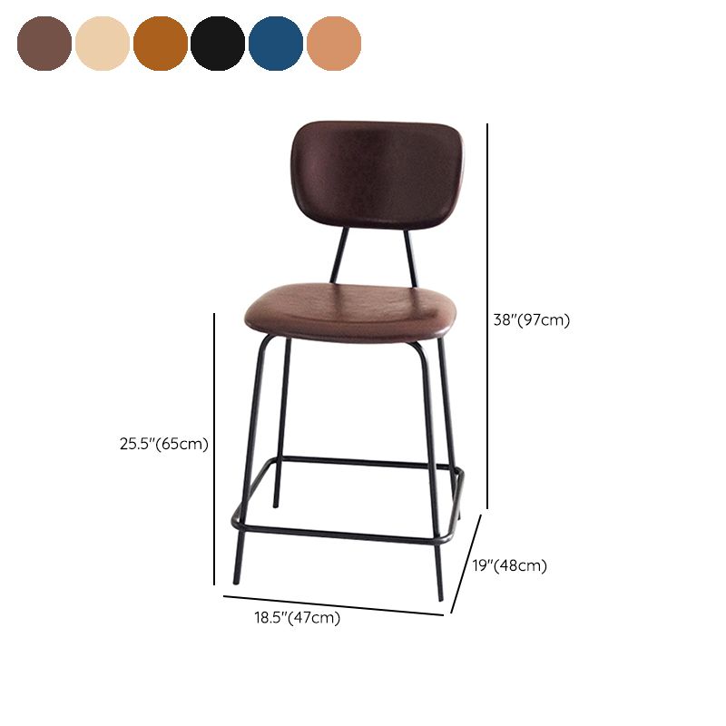 Taburetes contemporáneos de barra sin brazo con la base de metal negro