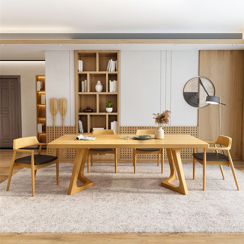 1/2/5/7 Pieces Wood Contemporary Dining Table Set Kitchen Dining Set with Wood Chairs Clearhalo 'Dining Room Sets' 'Dining Tables & Seating' 'dining_room_set' 'furn' 'furn_dining_room_set' 'Furniture' 'furniture_dining_room_set' 'Kitchen & Dining Furniture' 'kitchen&dining_furn' 'kitchen' 1200x1200_d96aca8f-d781-4889-b876-afa7cf486f4c