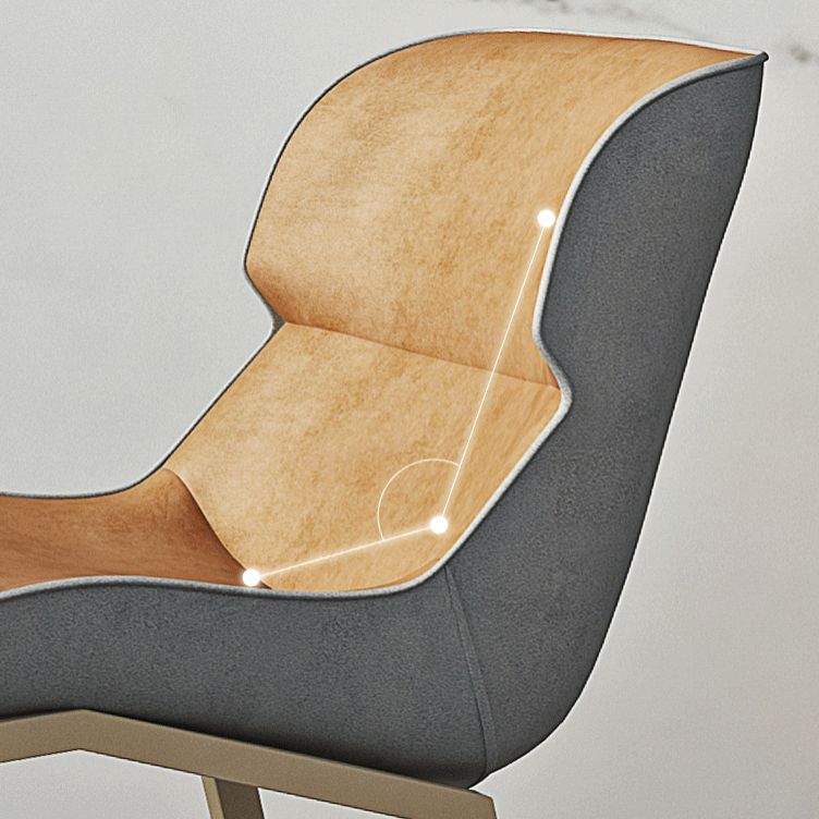 Contemporary Metal Dining Room Armless chairs Wingback Side Chair for Home Use Clearhalo ' kitchen&dining_furn' 'Dining Chairs' 'Dining Tables & Seating' 'dining_chair' 'furn' 'furn_dining_chair' 'Furniture' 'furniture_dining_chair' 'Kitchen & Dining Furniture' 'kitchen' 1200x1200_d96bdd60-43a0-4733-ba82-c63a9dc06c02