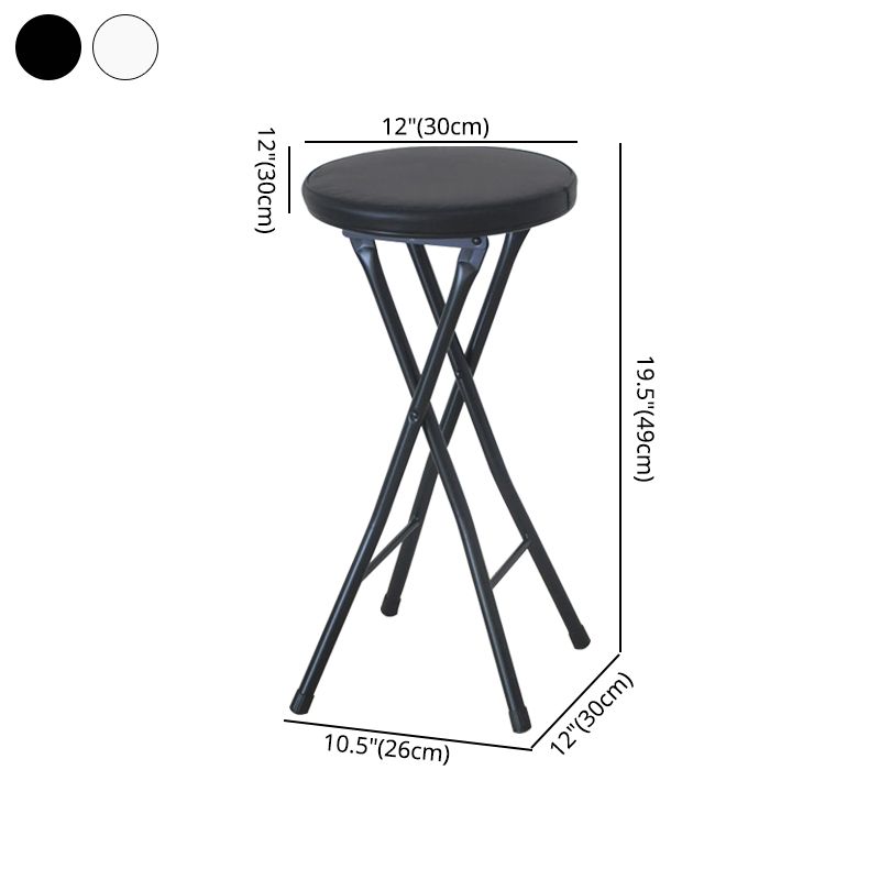 Modern Folding Armless Counter Stool Steel Living Room Bar Stool with Footrest Clearhalo 'Bar Furniture' 'Bar Stools' 'bar_stools' 'furn' 'furn_bar_stools' 'furniture_bar_stools' 'Kitchen & Dining Furniture' 'kitchen&dining_furn' 'kitchen' 'kitchen_furn' Furniture' 1200x1200_d96d772a-c25d-4233-9830-0dec81a18f83