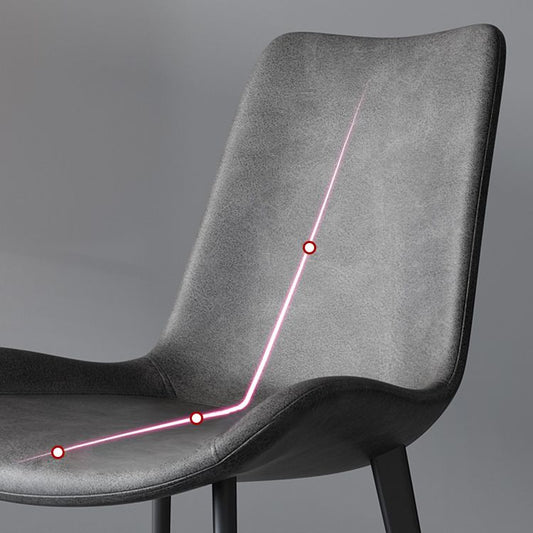 Faux Leather Kitchen Dining Chairs Industrial Chairs with Metal Base