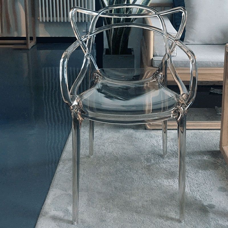 Scandinavian Design Open Back Arm Dining Chairs Plastic Side Chair Clearhalo 'Dining Chairs' 'Dining Tables & Seating' 'dining_chair' 'furn' 'furn_dining_chair' 'Furniture' 'furniture_dining_chair' 'Kitchen & Dining Furniture' 1200x1200_d96e423c-9f75-426d-af2c-af1de6caccb3