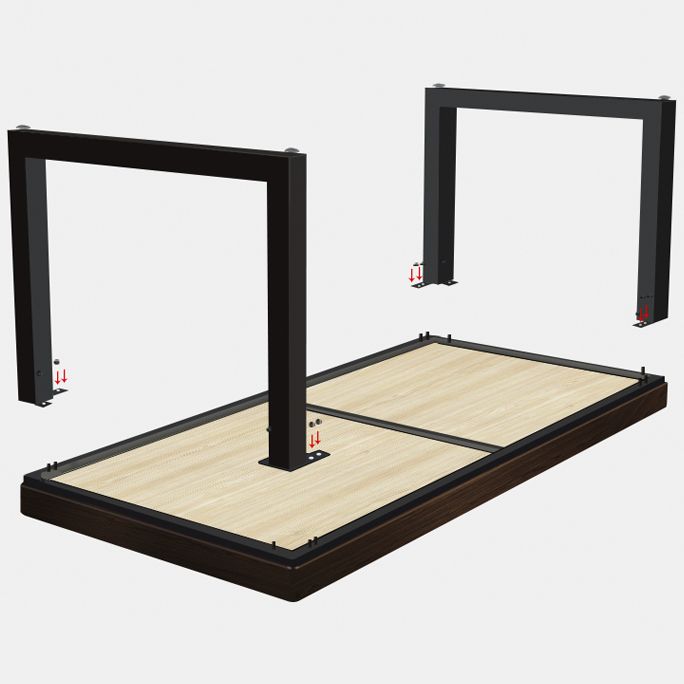 Tavolo da scrittura industriale in legno massiccio rettangolare home office scrivania