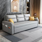 Modern Faux Leather Sleeper Upholstered Square Arms Sofa Bed in Gray