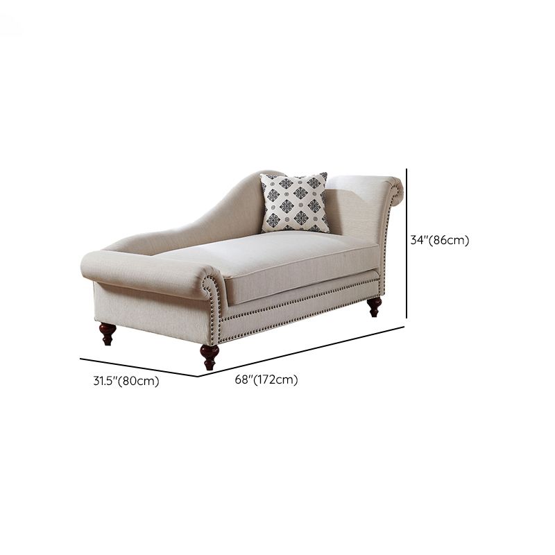 Traditional One Armed Fabric Accent Chair Rolled Arms Chaise Clearhalo 'Chairs & Seating' 'Chaise Lounge' 'chaise_lounge' 'furn' 'furn_chaise_lounge' 'Furniture' 'Living Room Furniture' 1200x1200_d9706e71-1ec7-490e-b2dc-02c2a7b16d55