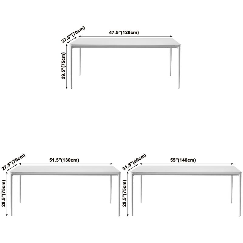 Modern White Kitchen Dining Table Sintered Stone Rectangle Shape Dining Table with 4 Legs Base Clearhalo ' dining_table' 'Dining Tables & Seating' 'Dining Tables' 'Furniture' 'furniture_dining_table' 'Kitchen & Dining Furniture' 'kitchen&dining_furn' 'kitchen' 'kitchen_dining_table' 1200x1200_d971cec5-3fa6-487a-afed-363c617a49e6