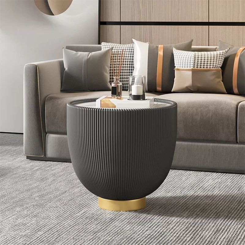 Luxurious Slate Round Pedestal Coffee Cocktail Table in White and Gray Clearhalo 'Coffee & Accent Tables' 'Coffee Tables' 'coffee_tables' 'furn' 'furn_coffee_tables' 'Furniture' 'Living Room Furniture' 1200x1200_d9728415-6db4-40c3-ba7f-9aa06e43a348