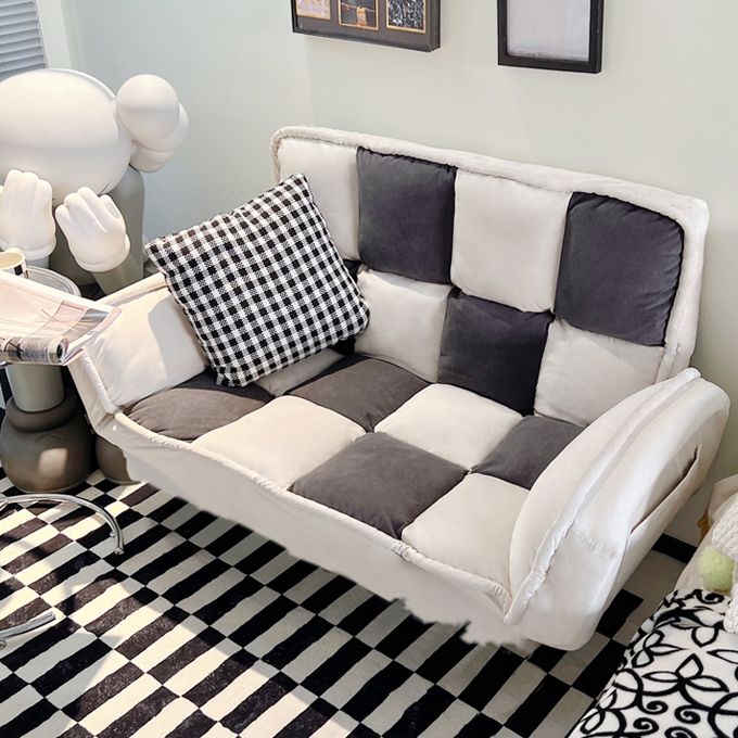 Convertible Leather Sofa Living Room Rolled Arm Loveseat with Pillows