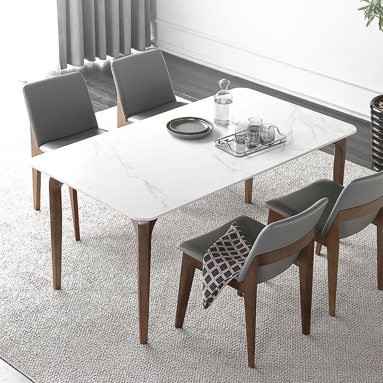 Solid Wood Mid-Century Modern Table Rectangular Sintered Stone Table for Dining Room Clearhalo ' dining_table' 'Dining Tables & Seating' 'Dining Tables' 'furn' 'furn_dining_table' 'Furniture' 'furniture_dining_table' 'Kitchen & Dining Furniture' 'kitchen&dining_furn' 'kitchen' 'kitchen_dining_table' 1200x1200_d973a03a-fb58-4439-980a-2e71d61b6e6e