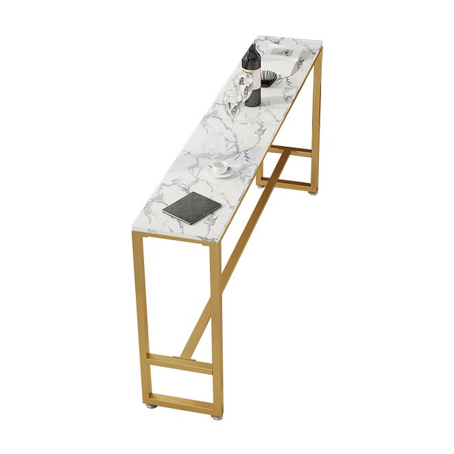 Glam Pub Table Bar Height Faux Marble Rectangle Bar Table for Indoor Clearhalo 'Bar Furniture' 'Bar Tables' 'bar_tables' 'furn' 'furn_bar_tables' 'Furniture' 'Kitchen & Dining Furniture' 1200x1200_d973d6e8-6557-471a-842f-fdf4d8c32025