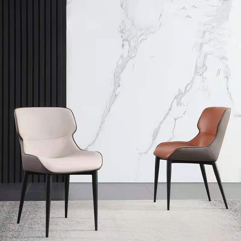 Industrial Design Armless Faux Leather Side Chair Wingback Side Chair Clearhalo 'Dining Chairs' 'Dining Tables & Seating' 'dining_chair' 'furn' 'furn_dining_chair' 'Furniture' 'furniture_dining_chair' 'Kitchen & Dining Furniture' 1200x1200_d97421aa-8f6f-422c-b9e7-aa2e9d6c19b0