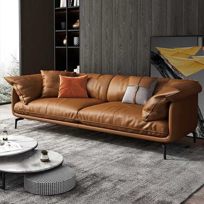 Asiento de cojines de almohada de almohada de la sala de estar de cuero genuino contemporánea asientos