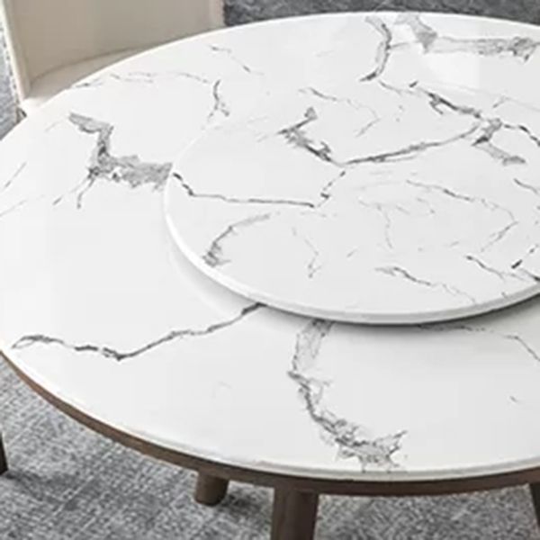 Ensemble de table ronde rotatif moderne 1/4/5/6/7 pièces artificiel marbre supérieur table ronde
