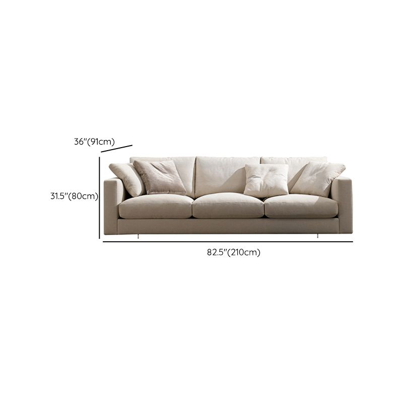 Brown 3-seat Fabric Sofa Sqaure Arm Standard Sofa with 4 Pillows Clearhalo 'furn' 'furn_sofas' 'Furniture' 'Living Room Furniture' 'Sofa' 'sofas' 1200x1200_d9788cf5-1c37-4513-9681-9faad067340d