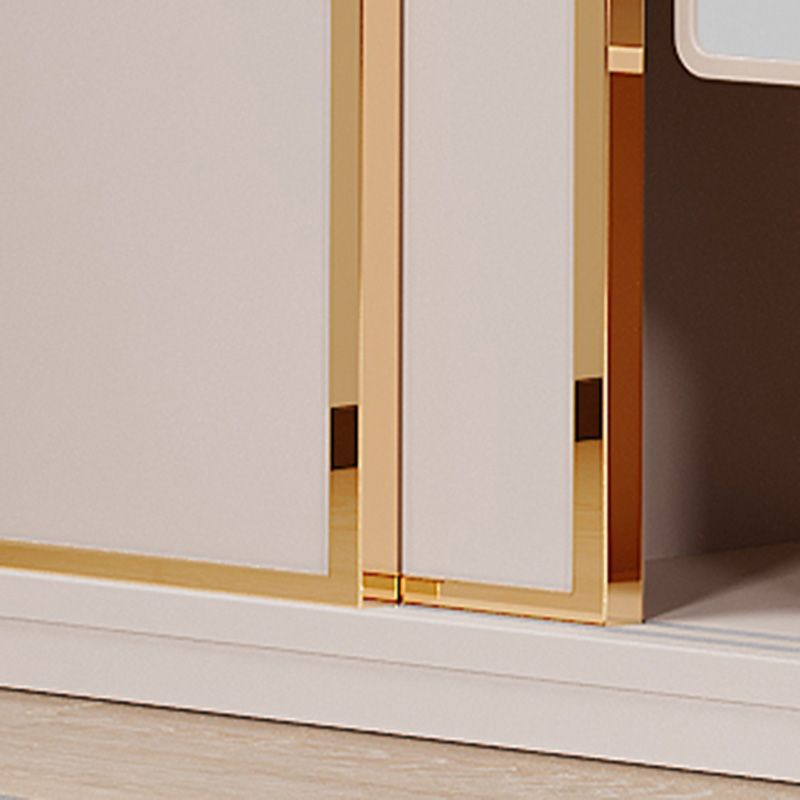 Modern Sliding Door Storage Cabinet Wooden Wardrobe Cabinet with Garment Rod Clearhalo 'Armoires & Wardrobes' 'armoires_wardrobes' 'Bedroom Furniture' 'furn' 'furn_armoires_wardrobes' 'Furniture' 1200x1200_d978f6af-570d-4d62-9677-92f19e124d30