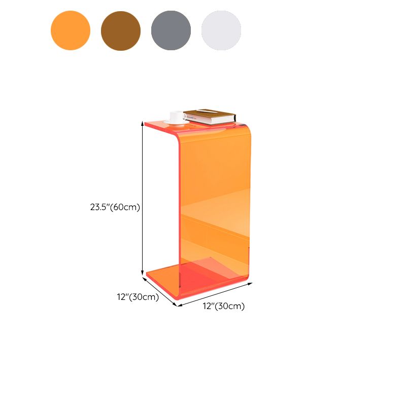 11" Wide Contemporary Side Table Pedestal Acrylic Accent Side Table