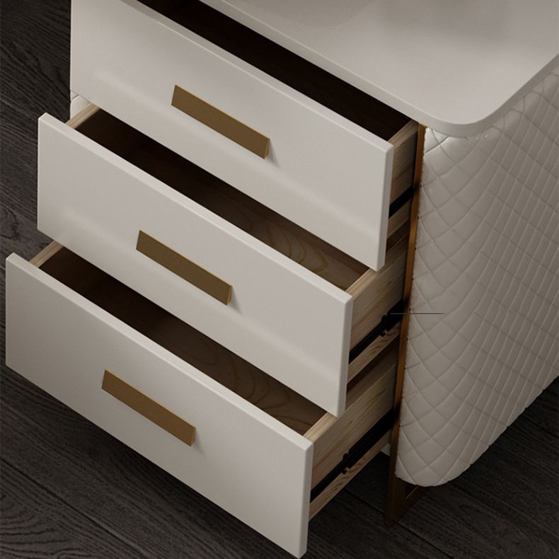 5 lade ijdelheid bureau wit 30.7 "h faux lederen make -up ijdelheid