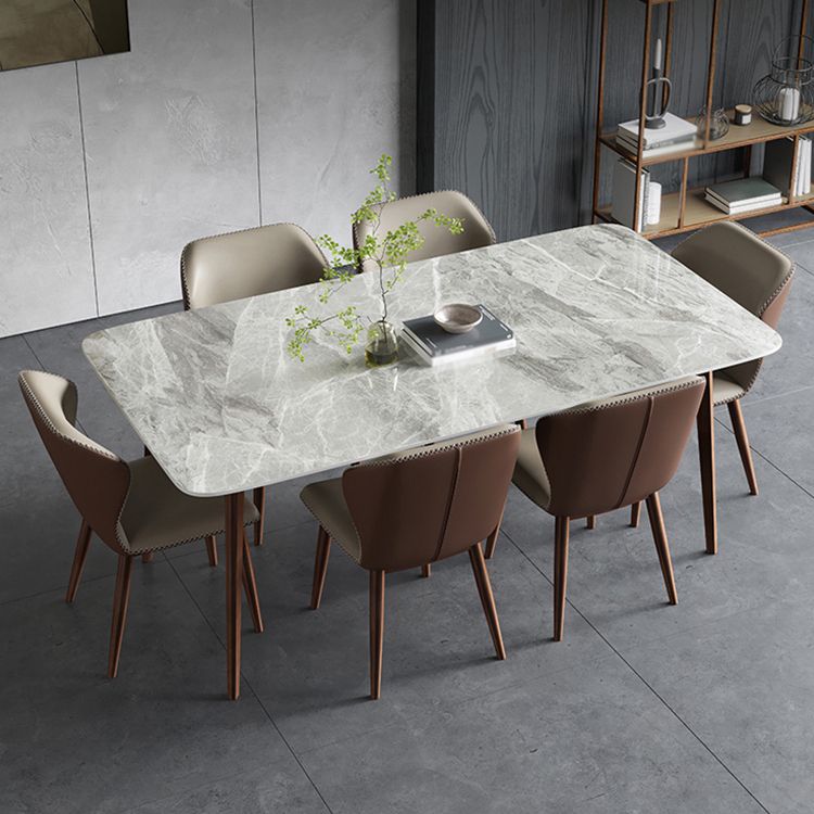 Sintered Stone Dining Table Mid-Century Style 4 Legs Rectangle Table for Dining Room Clearhalo ' dining_table' 'Dining Tables & Seating' 'Dining Tables' 'furn' 'furn_dining_table' 'Furniture' 'furniture_dining_table' 'Kitchen & Dining Furniture' 'kitchen&dining_furn' 'kitchen' 'kitchen_dining_table' 1200x1200_d97ce0ca-1875-41d4-a2d9-368f4cc08662