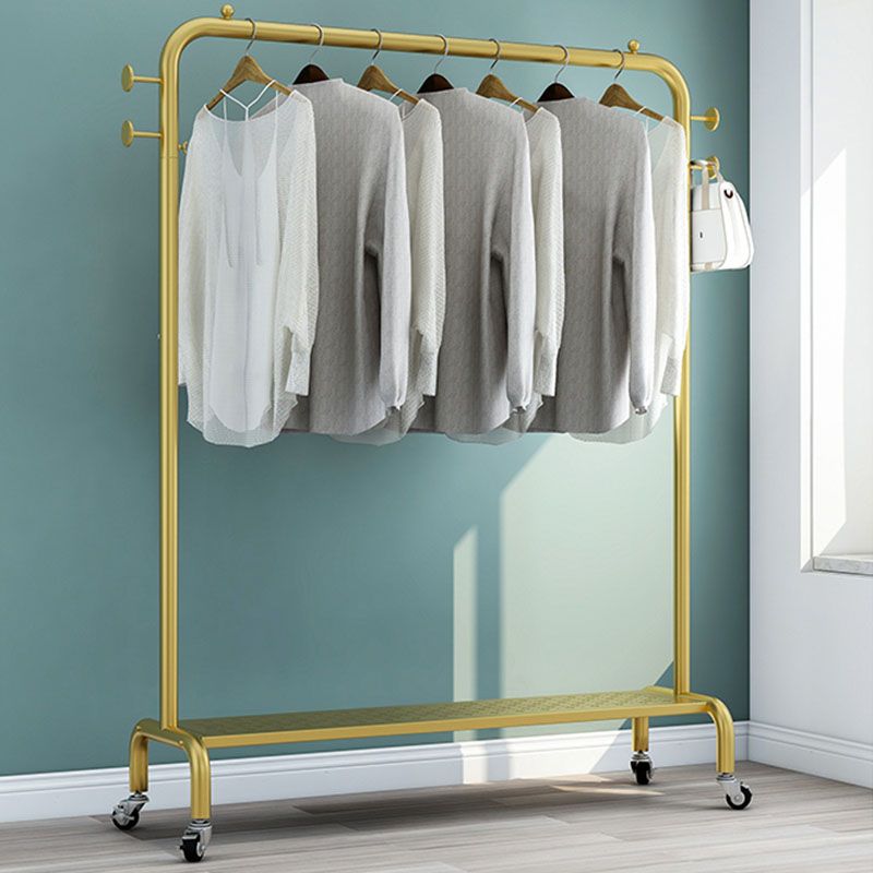 Glam Coat Rack Hanging Rail Lower Shelf 4 Hooks Entryway Coat Hanger Clearhalo 'Entry & Mudroom Furniture' 'furn' 'furn_hall_tree_coat_racks' 'Furniture' 'Hall Trees & Coat Racks' 'hall_tree_coat_racks' 1200x1200_d97d9c89-91d5-4808-b4cc-1294dc8e87c6