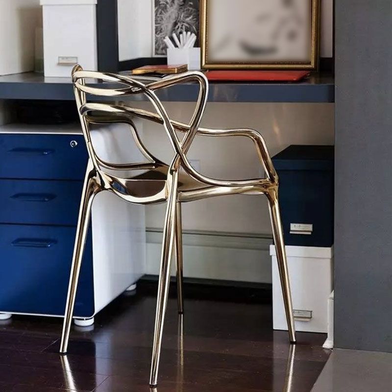 Scandinavian Design Open Back Arm Dining Chairs Plastic Side Chair Clearhalo 'Dining Chairs' 'Dining Tables & Seating' 'dining_chair' 'furn' 'furn_dining_chair' 'Furniture' 'furniture_dining_chair' 'Kitchen & Dining Furniture' 1200x1200_d97db665-5765-4f4d-8e9d-948861cbdde9