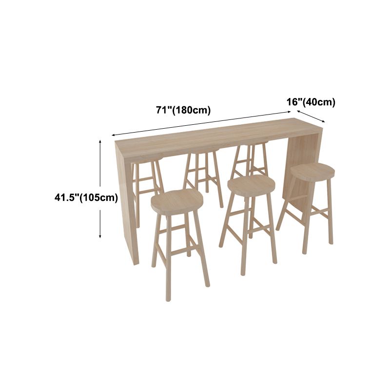 Modern Bar Dining Table Indoor Rectangle Wood Bar Table with Double Pedestal (only table) Clearhalo 'Bar Furniture' 'Bar Tables' 'bar_tables' 'Furniture' 'furniture_bar_tables' 'Kitchen & Dining Furniture' 'kitchen&dining_furn' 'kitchen' 1200x1200_d97dcb81-03d9-4d16-a705-0ad9e254d5f6
