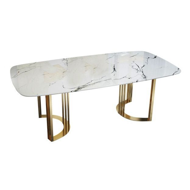 Traditional Luxury Dining Table Stainless Steel Dining Room Collection for Indoor Clearhalo ' dining_table' 'Dining Tables & Seating' 'Dining Tables' 'furn' 'furn_dining_table' 'Furniture' 'furniture_dining_table' 'Kitchen & Dining Furniture' 'kitchen&dining_furn' 'kitchen' 'kitchen_dining_table' 1200x1200_d97e7d8e-1374-42e2-b73a-ed9d5695209a