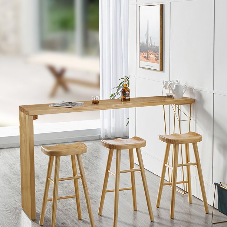 Indoor Contemporary Bar Dining Table Rectangle Bar Table with Pine Wood Frame