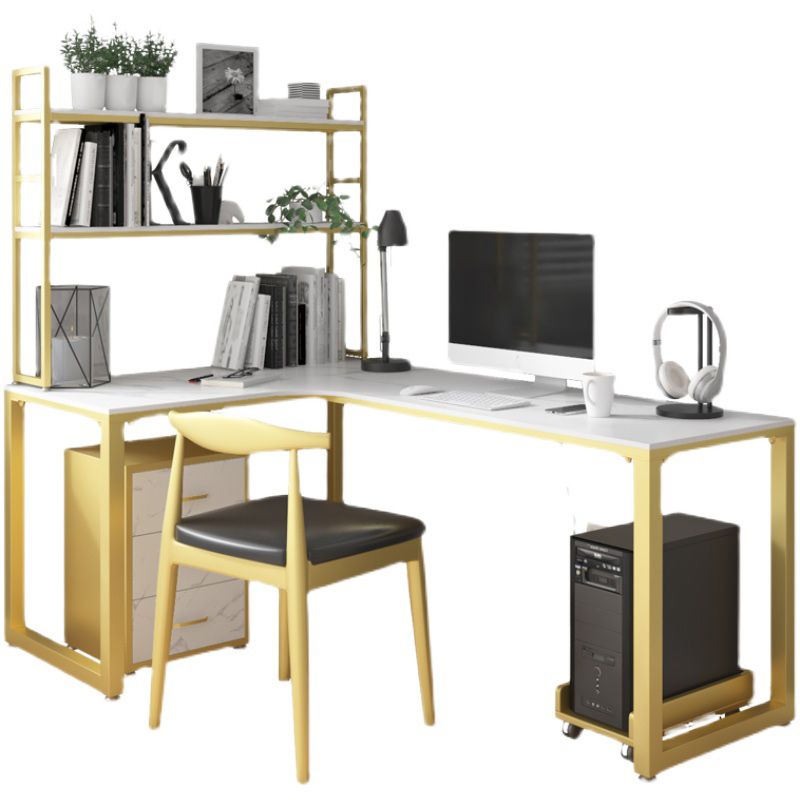 Glam Style Office Desk L-Shape Office and Study Room Writing Desk Clearhalo 'Furniture' 'furniture_office_desk' 'Office Desks' 'Office Furniture' 'office_desk' 1200x1200_d97ed828-4917-434b-83b4-dc891b794dc6