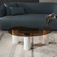 14.9"H 3 Legs Base Solid Color Glass/Slate Irregular Top Coffee Table Clearhalo 'Coffee & Accent Tables' 'Coffee Tables' 'coffee_tables' 'furn' 'furn_coffee_tables' 'Furniture' 'Living Room Furniture' 1200x1200_d97f6954-2616-45df-b453-10e69fb74c63