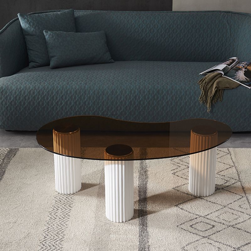 14.9"H 3 Legs Base Solid Color Glass/Slate Irregular Top Coffee Table Clearhalo 'Coffee & Accent Tables' 'Coffee Tables' 'coffee_tables' 'furn' 'furn_coffee_tables' 'Furniture' 'Living Room Furniture' 1200x1200_d97f6954-2616-45df-b453-10e69fb74c63
