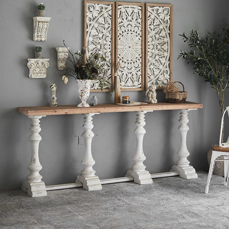 Rectangle French Country Console Table White Wood Sofa Table