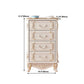 Glam Storage Chest White Artificial Wood Storage Chest Dresser with Drawers and Doors